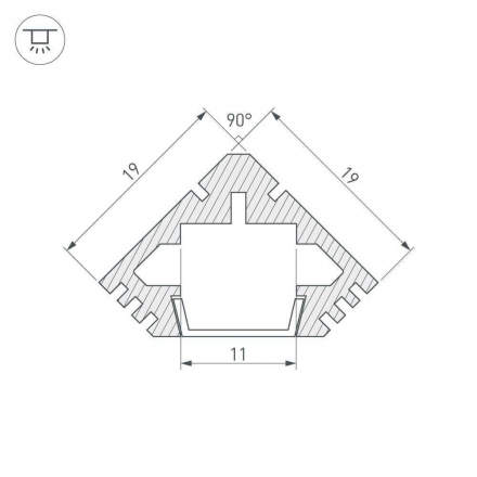 Профиль Arlight PDS45-T-3000 ANOD 018961