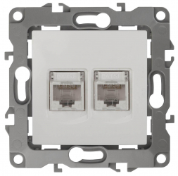 Розетка информационная 2XRJ45 ЭРА 12 12-3108-01 Б0014729