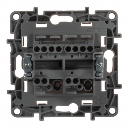 Переключатель двухклавишный Legrand Etika 10A 250V слоновая кость 672312