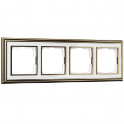 Рамка Werkel Palacio на 4 поста бронза/белый WL17-Frame-04 4690389103704