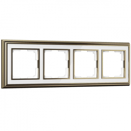 Рамка Werkel Palacio на 4 поста бронза/белый WL17-Frame-04 4690389103704