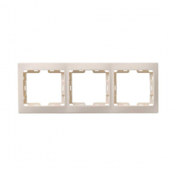 Рамка 3-постовая IEK Kvarta кремовая EMK30-K33-DM