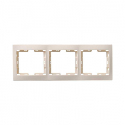 Рамка 3-постовая IEK Kvarta кремовая EMK30-K33-DM
