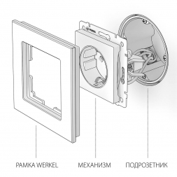 Розетка с заземлением Werkel шампань W1171011 4690389157363