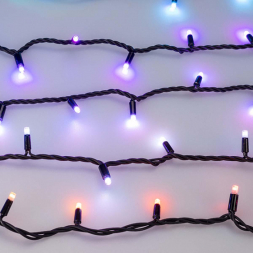 Уличная светодиодная гирлянда Ardecoled нить 24V разноцветная ARD-String-Pro-10000-Black-100Led-Live RGB-DMX 031750