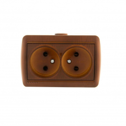 Розетка 2-ая без зазем. Lezard Nata сосна 710-0800-128