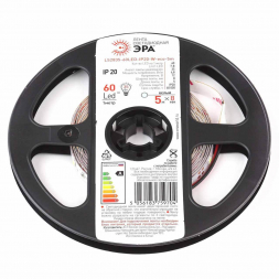 Светодиодная лента ЭРА 4,8W/m 60LED/m 2835SMD белый 5M LS2835-60LED-IP20-W-eco-5m Б0035586