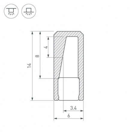 Профиль с рассеивателем Arlight ALU-NANO-6-2000 ANOD+SILICONE 021940