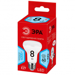 Лампа светодиодная ЭРА E27 8W 4000K матовая ECO LED R63-8W-840-E27 Б0020636
