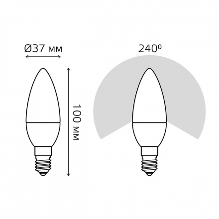 Лампа светодиодная Gauss E14 6.5W 3000К матовая 103101107