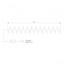 Гирлянда Eurosvet нить 5м IP20 400-001 теплый белый
