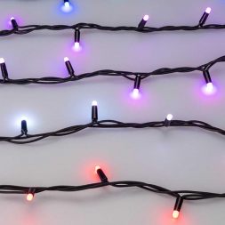 Уличная светодиодная гирлянда Ardecoled нить 24V разноцветная ARD-String-Pro-10000-Black-100Led-Milk-Live RGB-DMX 031754