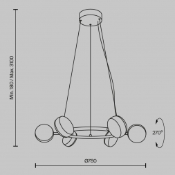 Подвесная светодиодная люстра Maytoni Mind MOD299PL-L60BC3K