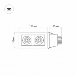 Встраиваемый светодиодный светильник Arlight CL-Kardan-S180x102-2x9W White 024128