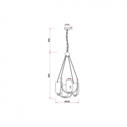 Подвесная люстра Vele Luce Fiamma VL5812P04