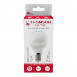 Лампа светодиодная Thomson E14 10W 6500K шар матовая TH-B2317