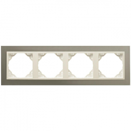 Рамка 4-постовая Efapel Logus 90 Metallo титан/жемчуг 90940 TTP