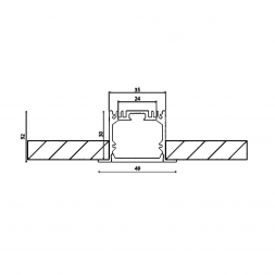 Профиль встраиваемый DesignLed LE.4932-W 003118