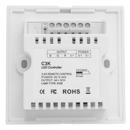 Контроллер встраиваемый RGB Apeyron с диммером 12/24V 04-14