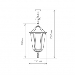 Уличный подвесной светильник Elektrostandard 1004H черное золото a035742