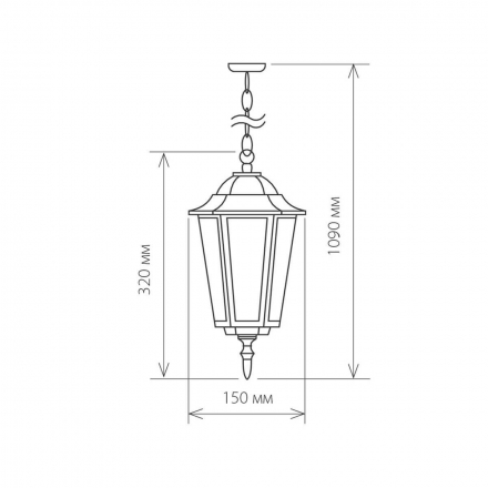 Уличный подвесной светильник Elektrostandard 1004H черное золото a035742