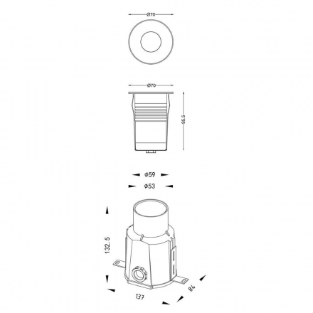 Ландшафтный светильник Deko-Light Easy COB Round III WW 730469