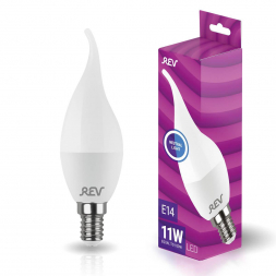 Лампа светодиодная REV FC37 Е14 11W 4000K нейтральный белый свет свеча на ветру 32517 8