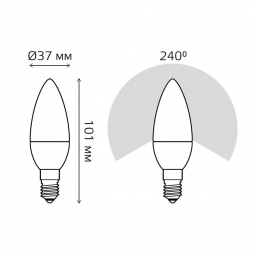 Лампа светодиодная диммируемая Gauss E14 7W 6500K матовая 103101307-S