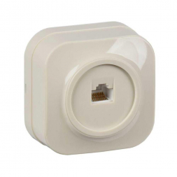 Розетка телефонная RJ11 IEK Glory кремовая ETH10-K33