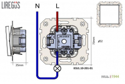 Кнопка звонка Liregus Epsilon антрацит 28-110