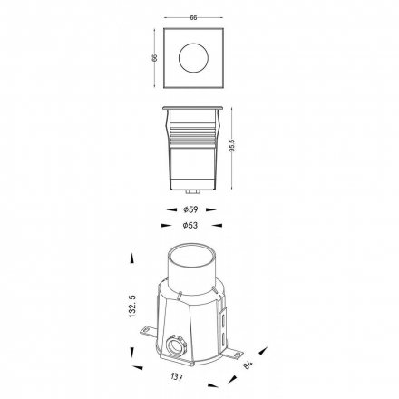 Ландшафтный светильник Deko-Light Easy COB Square III WW 730468