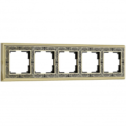 Рамка Werkel Palacio Gracia на 5 постов золото/черный WL77-Frame-05 4690389126147