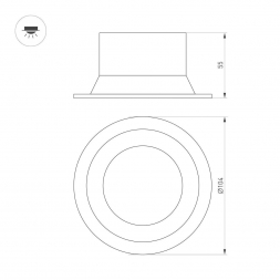 Встраиваемый светодиодный светильник Arlight MS-Breeze-Built-R104-12W Warm3000 036615