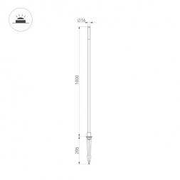 Ландшафтный светодиодный светильник Arlight KT-Canna-L1000-1W Warm3000 034163