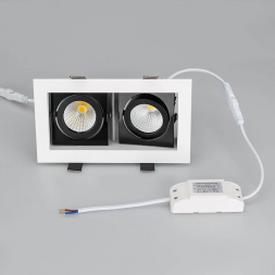 Встраиваемый светодиодный светильник Arlight CL-Kardan-S180x102-2x9W White 024131