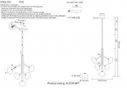 Подвесная люстра Crystal Lux ALICIA SP7 CHROME/WHITE