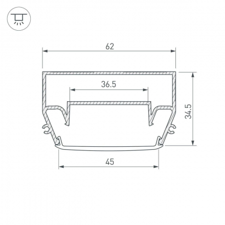 Профиль Arlight STRETCH-S-50-CEIL-CENTER-2000 040700