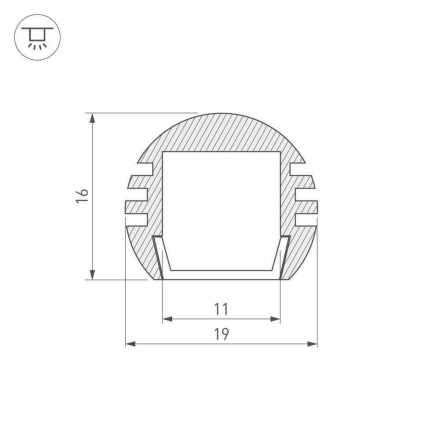 Профиль Arlight PDS-R-2000 ANOD 012093