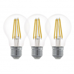 Набор светодиодных ламп (3 шт.) Eglo E27 6,5W 2700K прозрачная 12887