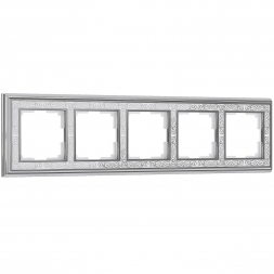 Рамка Werkel Palacio Gracia на 5 постов хром/белый WL77-Frame-05 4690389126154
