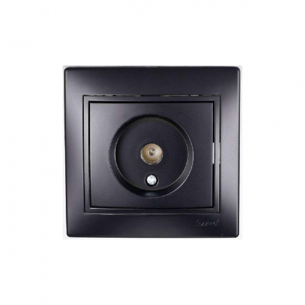 Розетка ТВ проходная Lezard Mira черная 701-4242-129