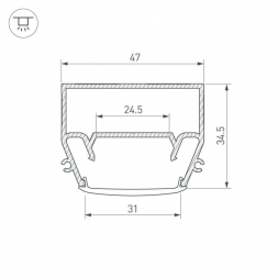 Профиль Arlight STRETCH-S-35-CEIL-CENTER-2000 GAMMA35 040699