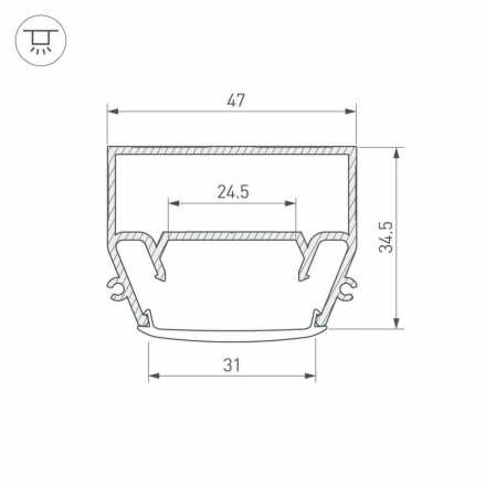 Профиль Arlight STRETCH-S-35-CEIL-CENTER-2000 GAMMA35 040699