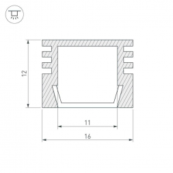 Профиль Arlight PDS-S-2000 ANOD Black 020896