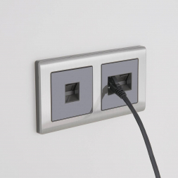 Рамка Werkel для двойной розетки Еthernet RJ-45 серо-коричневый WL07-RJ45+RJ45-CP 4690389119583