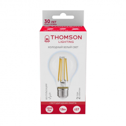 Лампа светодиодная филаментная Thomson E27 13W 6500K груша прозрачная TH-B2369