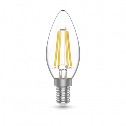 Лампа светодиодная филаментная Gauss E14 4,5W 4100К прозрачная 1031215
