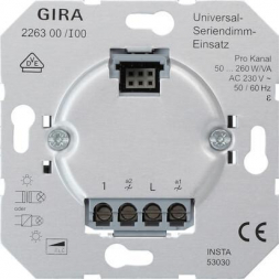 Диммер универсальный кнопочный двухклавишный GiraSystem 2000 226300