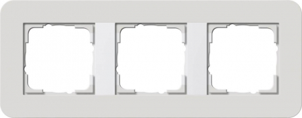 Рамка 3-постовая Gira E3 светло-серый/белый глянцевый 0213411