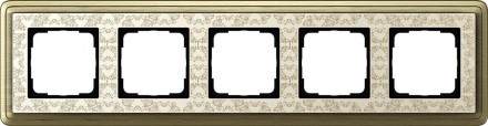 Рамка 5-постовая Gira ClassiX Art бронза/кремовый 0215663